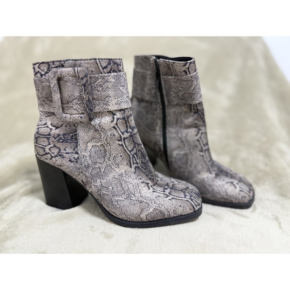 Pierre Dumas Block Heel Snake Women's Booties Size 6 - Picture 1 of 8